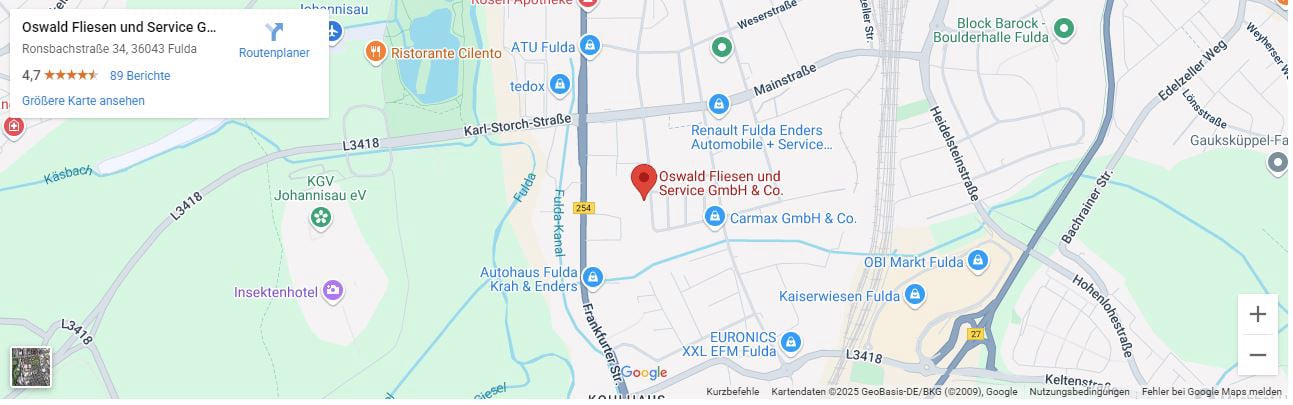 Oswald Fliesen finden auf Google Maps